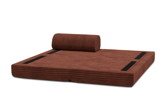 Méridienne convertible et modulable - Velours côtelé XL Terracotta