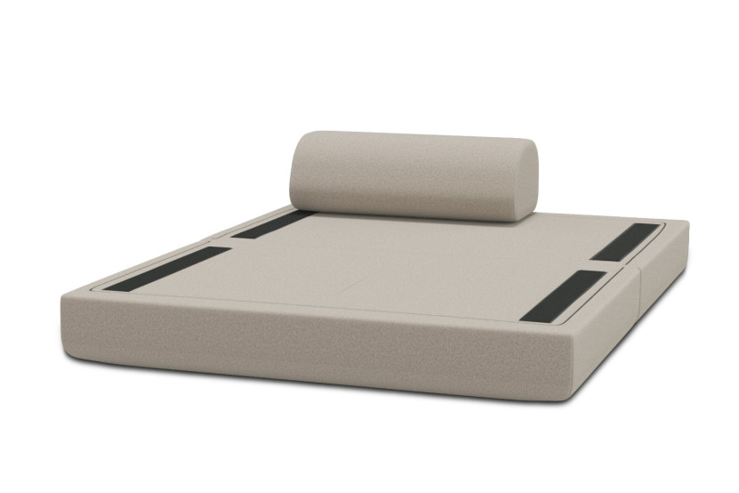 Canapé 2 places convertible et modulable - Tissu lisse Beige