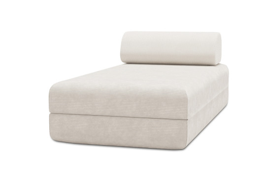 Méridienne convertible et modulable - Velours côtelé Blanc