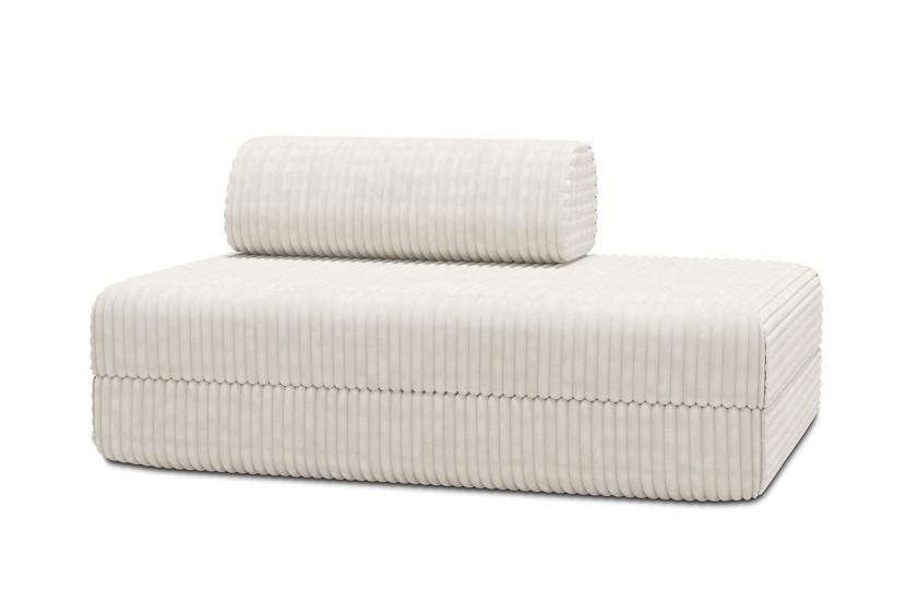 Housse Canapé droit convertible - 2 places - Tissu velours côtelé XL blanc