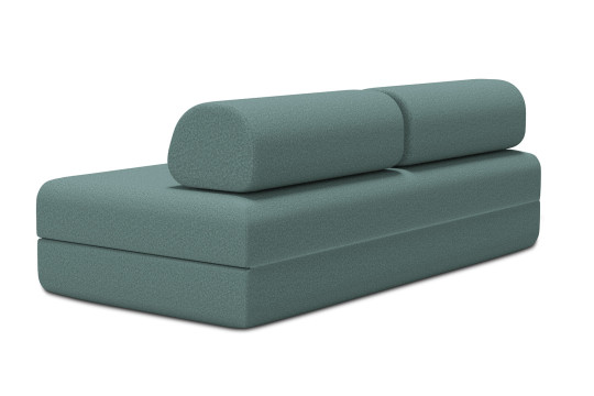 Canapé 3 places convertible et modulable - Tissu lisse Vert