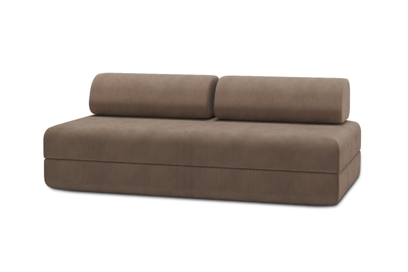 Housse Canapé droit convertible - 3 places - Tissu velours côtelé taupe
