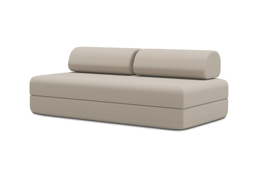 Housse Canapé droit convertible - 3 places - Tissu lisse beige