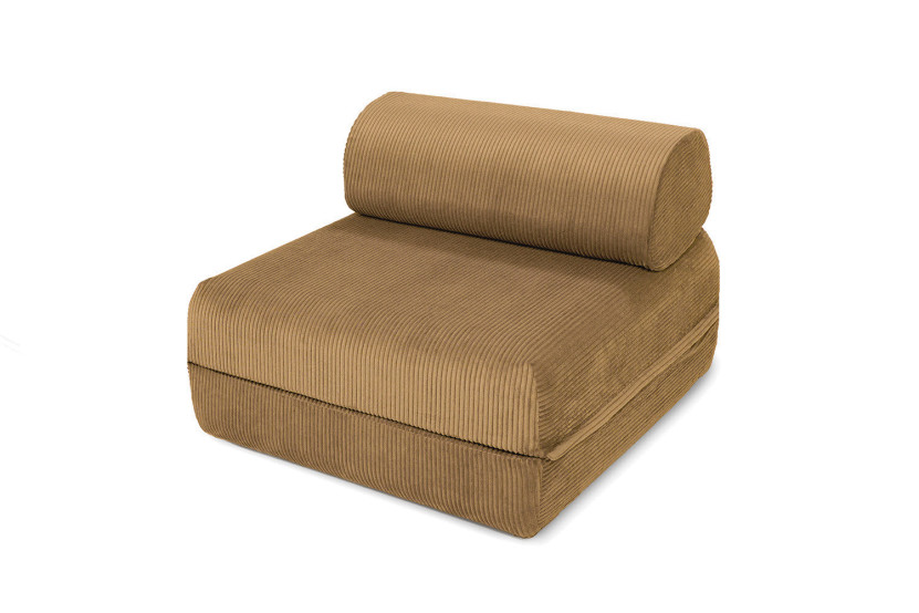 Fauteuil convertible et modulable - Velours côtelé - Jaune