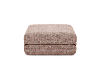 Pouf convertible et modulable - Tissu tweed - Rouge