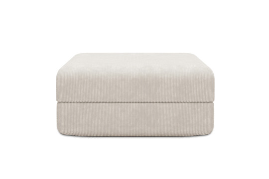 Housse Pouf convertible - Tissu velours côtelé blanc