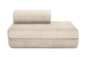 Canapé droit convertible et modulable 2 places - Velours côtelé - Beige