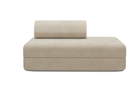 Canapé 2 places convertible et modulable - Velours côtelé Beige