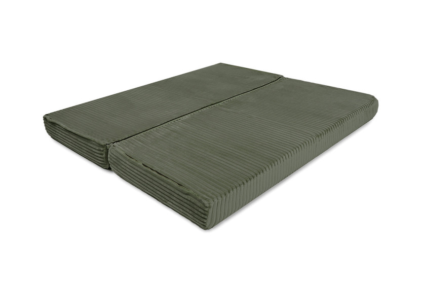 Canapé d'angle convertible 5 places - Velours côtelé XL - Vert