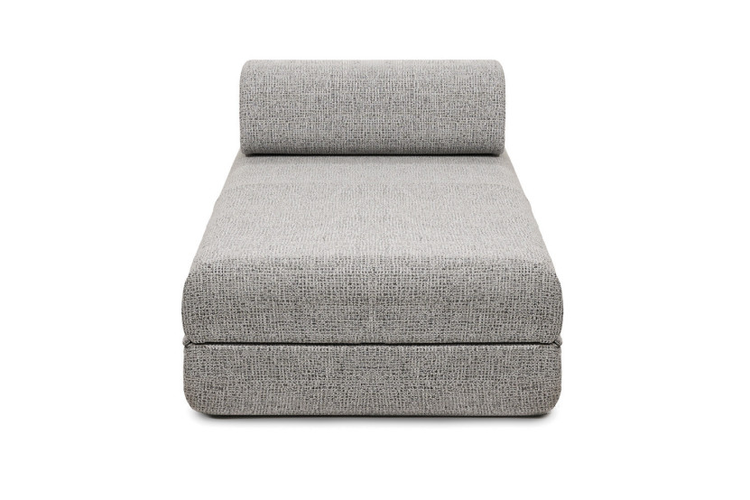 Canapé d'angle convertible 5 places - Tissu tweed - Gris