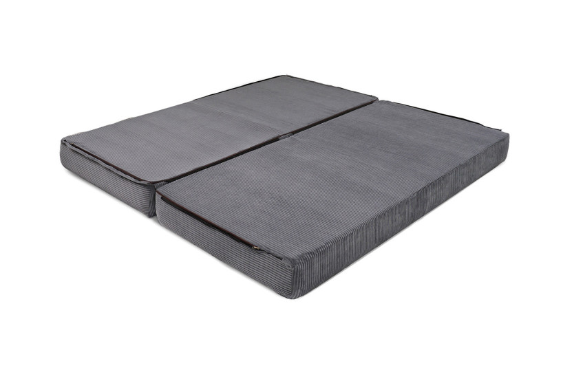 Méridienne convertible et modulable - Velours côtelé - Gris